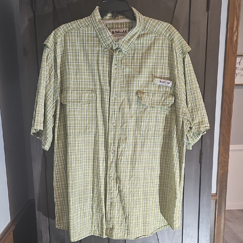 Magellan Outdoors Olive Checkered Men's Shirt